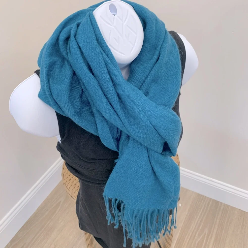 Teal blue pashmina style scarf wrap